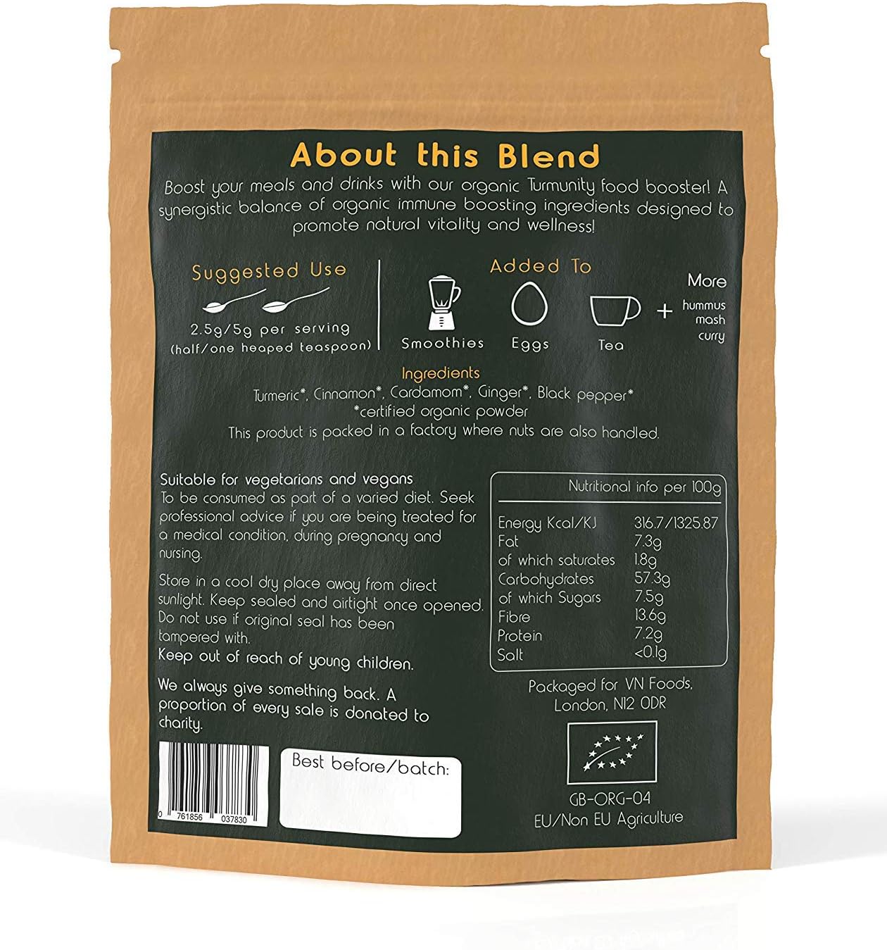 Turmunity Superfood Powder Blend 150g, Premium Organic Food, Vegan & Gluten Free, Rich Ayurveda, Turmeric - Image 3