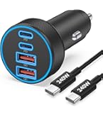 Amazon.com: [4 in 1] USB C Car Charger, 4-Port 90W Super Fast Charging Cigarette  Lighter Adapter, Dual 45W USBC & USB-A Multiport Car Phone Charger  Accessories for iPhone 17 16 15 14