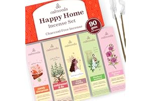 Happy Home Incense Sticks Multipack- (5 Variants) Charcoal Free, Made from Upcycled Flowers | Insense Cozy Warm Sticks Like V