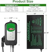HYDGOOHO Seedling Heat Mat with Thermostat 53x25cm for Germination view 2
