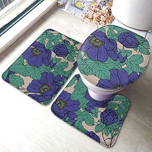 Juego de 3 alfombras de baño con diseño elegante y sin costuras con