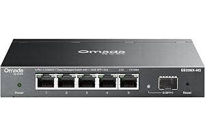 Omada ES206X-M2, 5 Port 2.5G Easy Managed Switch | VLAN, Auto Loop Prevention, IGMP Snooping, Fanless, Durable Metal w/Shielded Ports, Managed by Omada