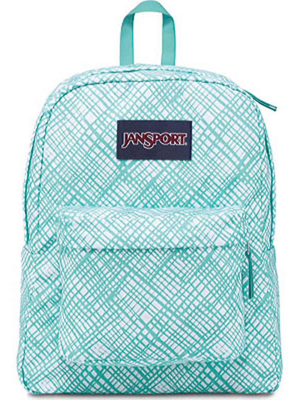 JanSport Superbreak Backpack (Aqua Dash Jagged Plaid)