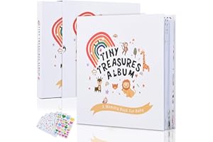 OUR LITTLE MIRACLE Baby Memory Book - Tiny Treasurse Album, 248 Pages Color, Keepsake Journal for Baby's First Five Years,Unisex Baby Scrapbook,Record Book for New Parents, Ideal Gift for Baby Shower and Welcome Party