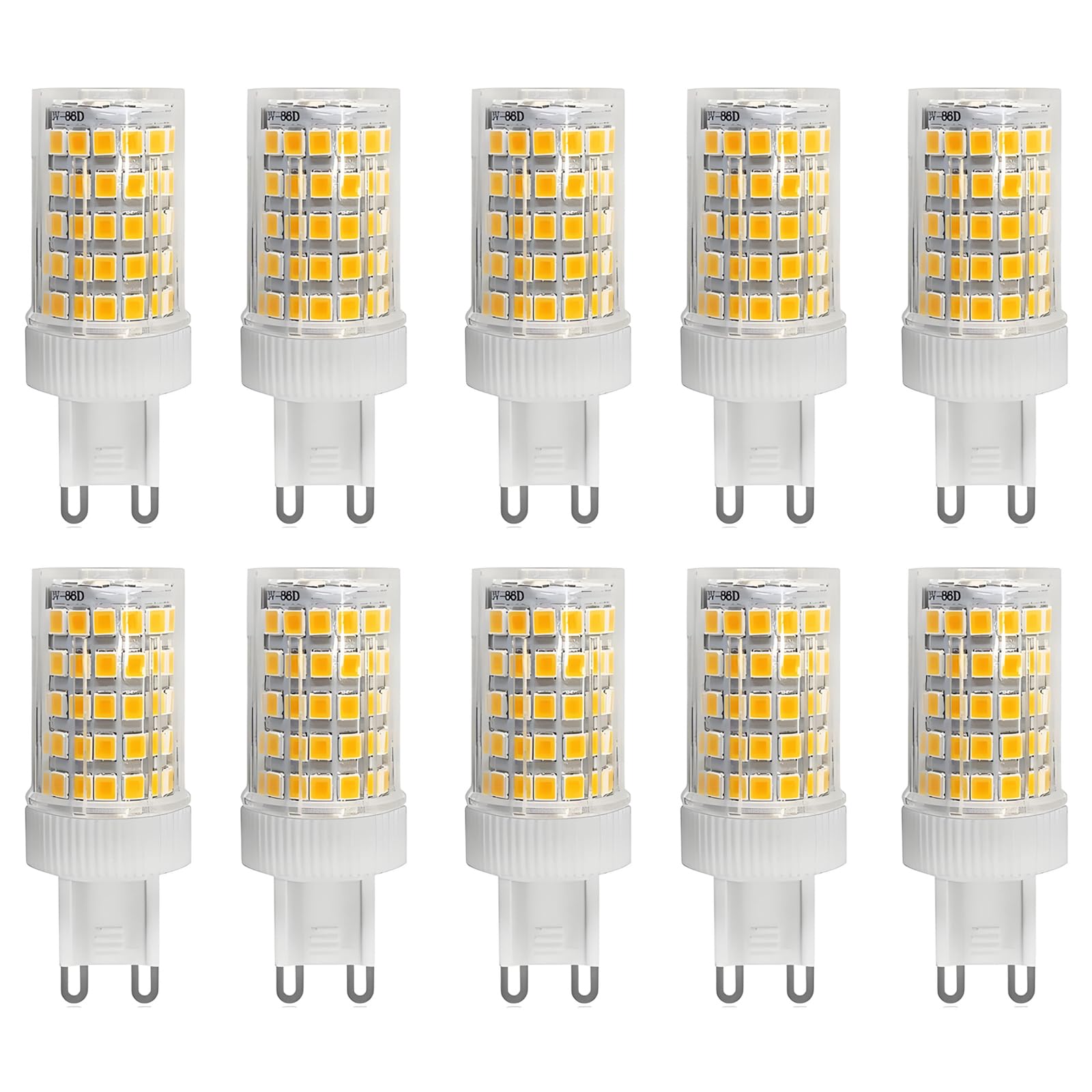 HUAMu 10W G9 LED Light Bulb, Warm White, 3000K, Equivalent 150W Halogen, 86Pcs LED, 1000 LM, 360° Beam Angle, Super Bright, AC 220V-240V, No Flicker Non-Dimmable, 10-Pack