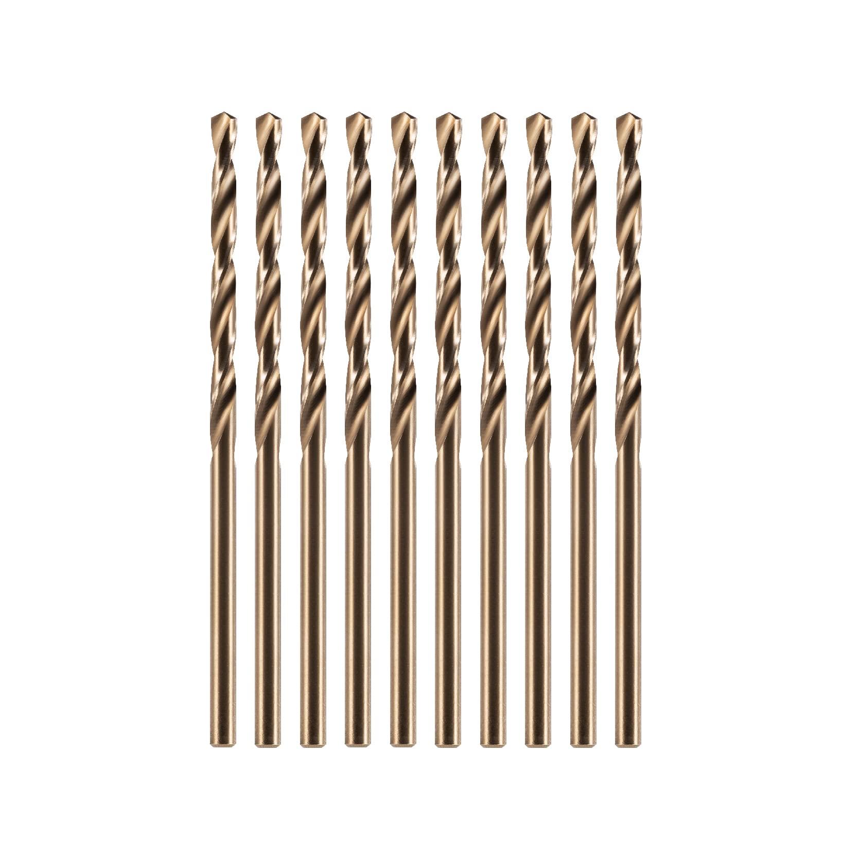 amoolo 5/64" inch Cobalt Drill Bits(10Pcs), M35 HSS Metal Jobber Length Twist Drill Bit Set for Hard Metal, Stainless Steel