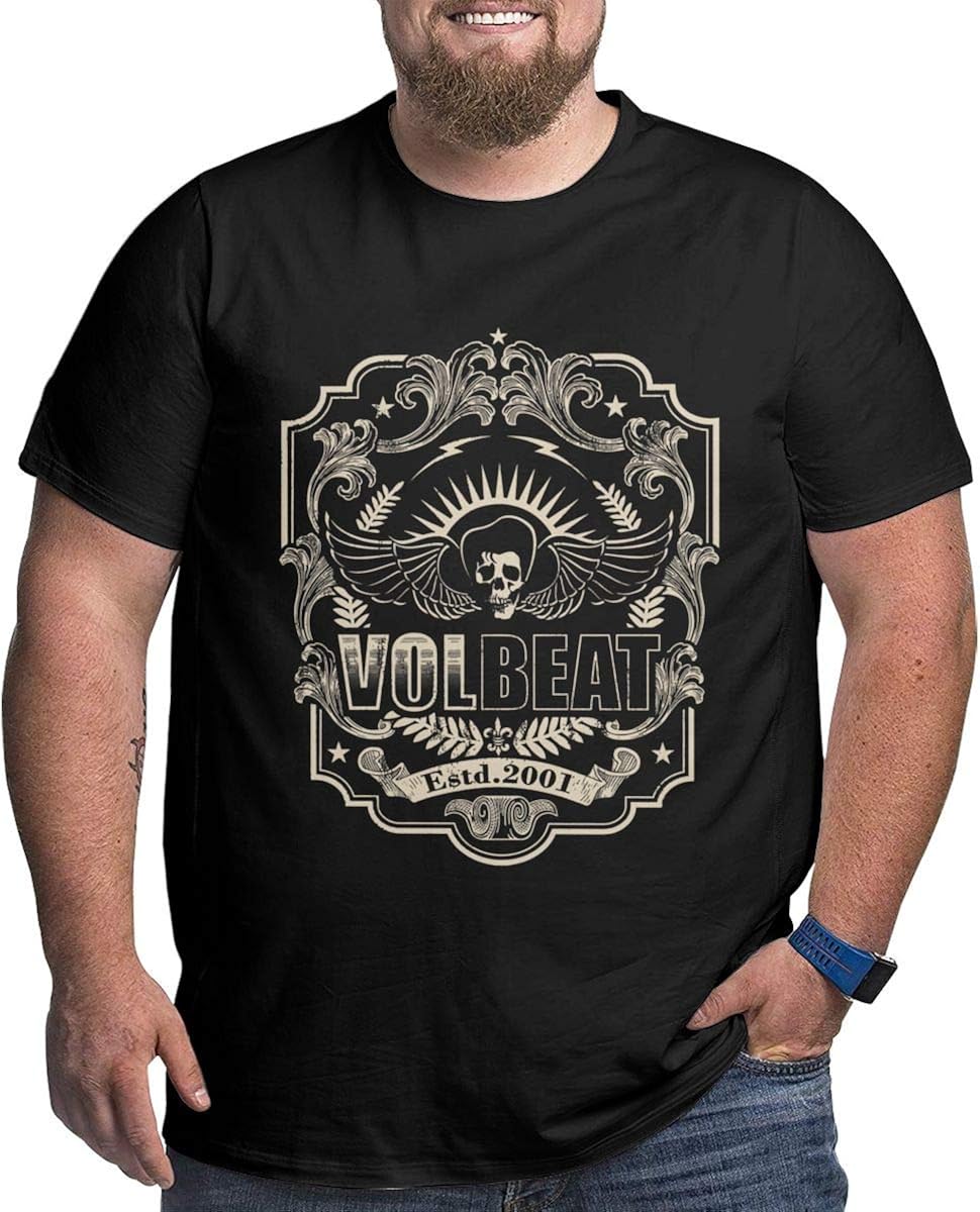 BobbyElliott Volbeat Men's Short Sleeve T-Shirt Big Size Cotton Printed Tee XXL to 6XL | Amazon.com