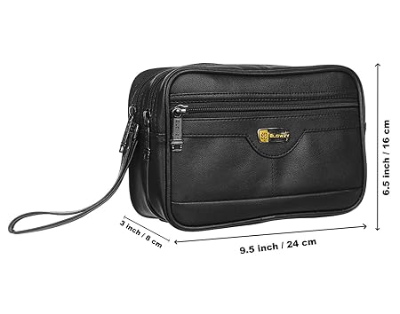 Blowzy Multipurpose Messenger Bag Cash Pouch Travel Pouch for Unisex (Brown) (Black)