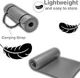 Lions Yoga Mat 10mm Thick NBR Non-Slip with Carry Strap Grey Silver view 6