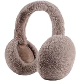 Zsedrut Winter Women Earmuff Foldable Ear Warmer Fluffy Ear Cover Warm Outdoor