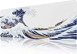 EFISH Kanagawa Surfing Mouse Pad XL 31.5 x 11.8 inches Non-Slip Edge Stitch