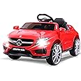 TOBBI Licensed Mercedes Benz Car for Kids,Ride on Cars with 2.4G Remote Control,Double Doors, 5 Point Safety Belt,LED Lights