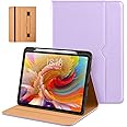 DTTO for iPad Pro 13 inch Case (M4) 2024, Premium Leather Business Folio Stand Cover with Pencil Holder - Auto Wake/Sleep and Multiple Viewing Angles, Built in Hand Strap & Pocket, Lavender