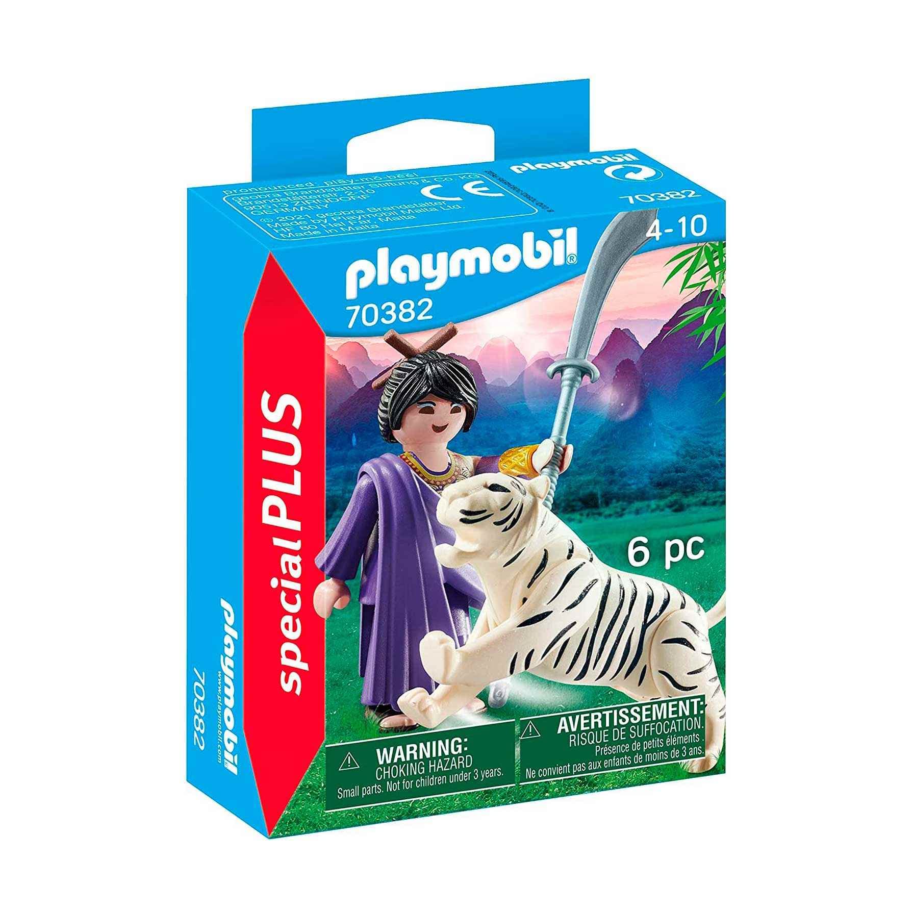 Playmobil 70382 Special Plus Fighter with Tiger, Fun Imaginative Role-Play, PlaySets Suitable for Children Ages 4+