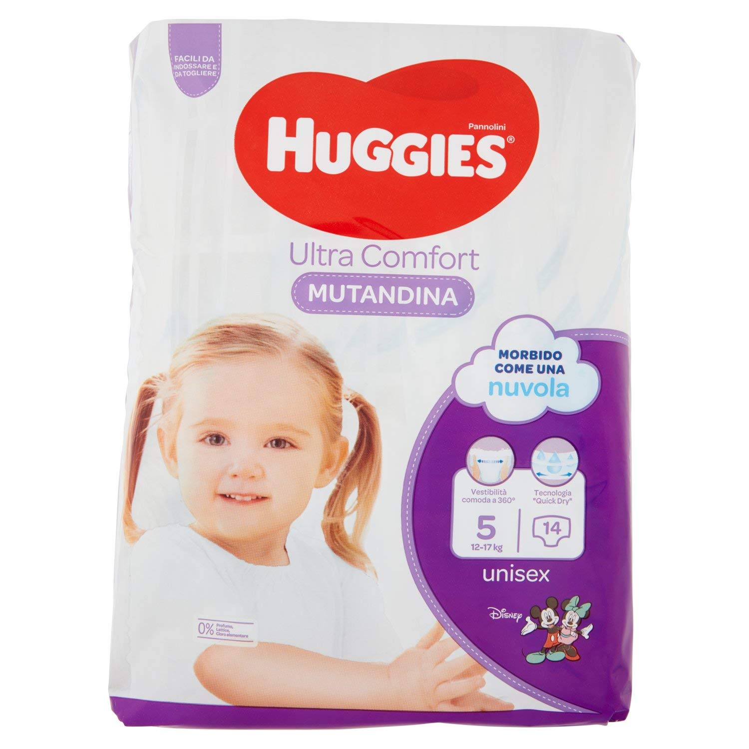 Huggies PANNOLINI mutandina – Nappy (Child/Girl, Nappy Disposable, 12 kg, 17 kg, Multicolor, 14 Piece (S))