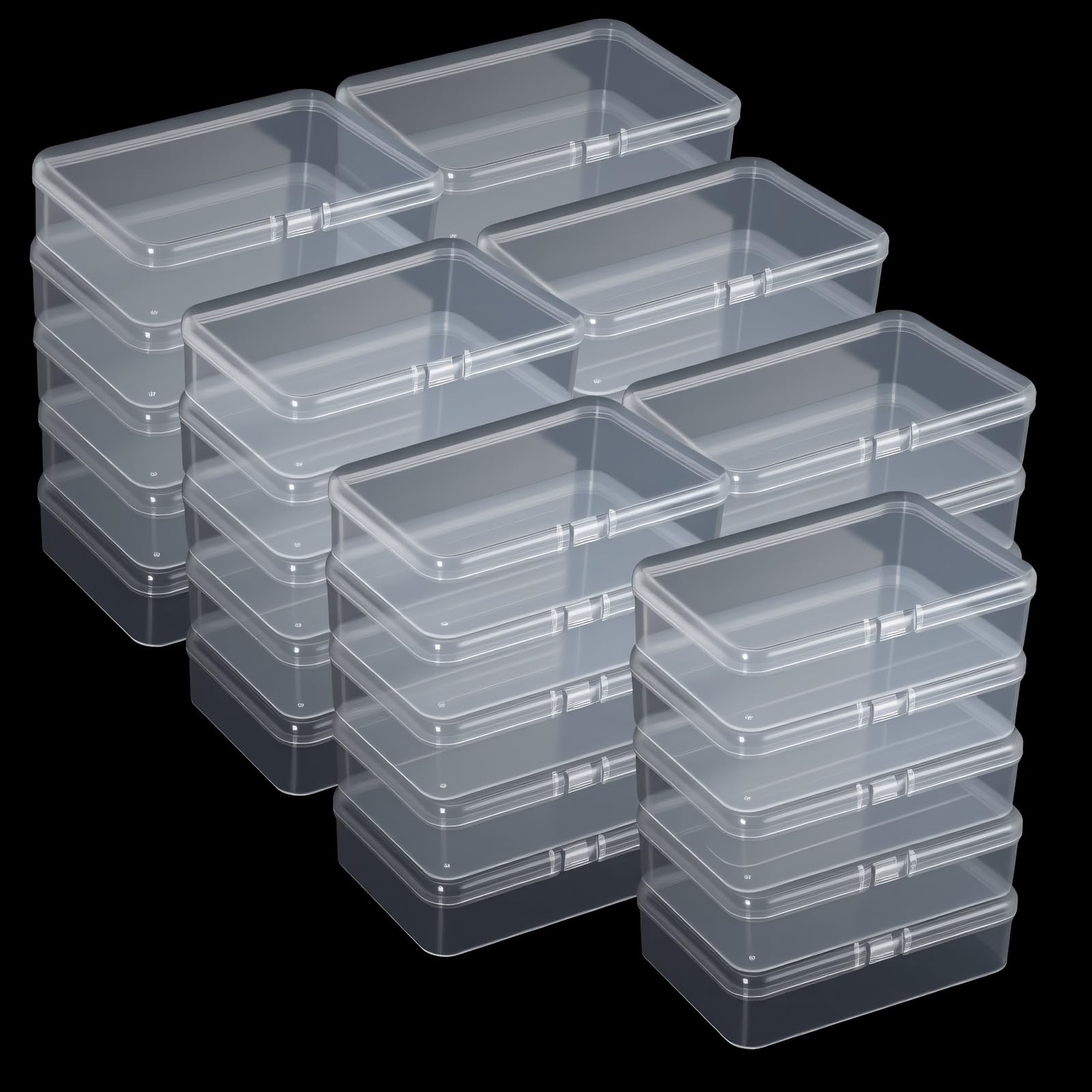 Photo 1 of 35 Pcs Clear Plastic Beads Storage Containers Box with Lids Mini Storage Containers Multiple Sizes Storages Square Container for Jewelry Beads Craft Supplies, 4.1 x 3 x 1 Inch