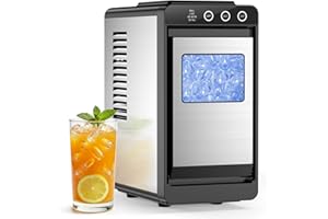 COWSAR Ice Maker Countertop, Stainless Steel Portable Ice Maker Machine with Self-Cleaning, 26.5lbs/24Hrs, 6 Mins/9 Pcs Bulle