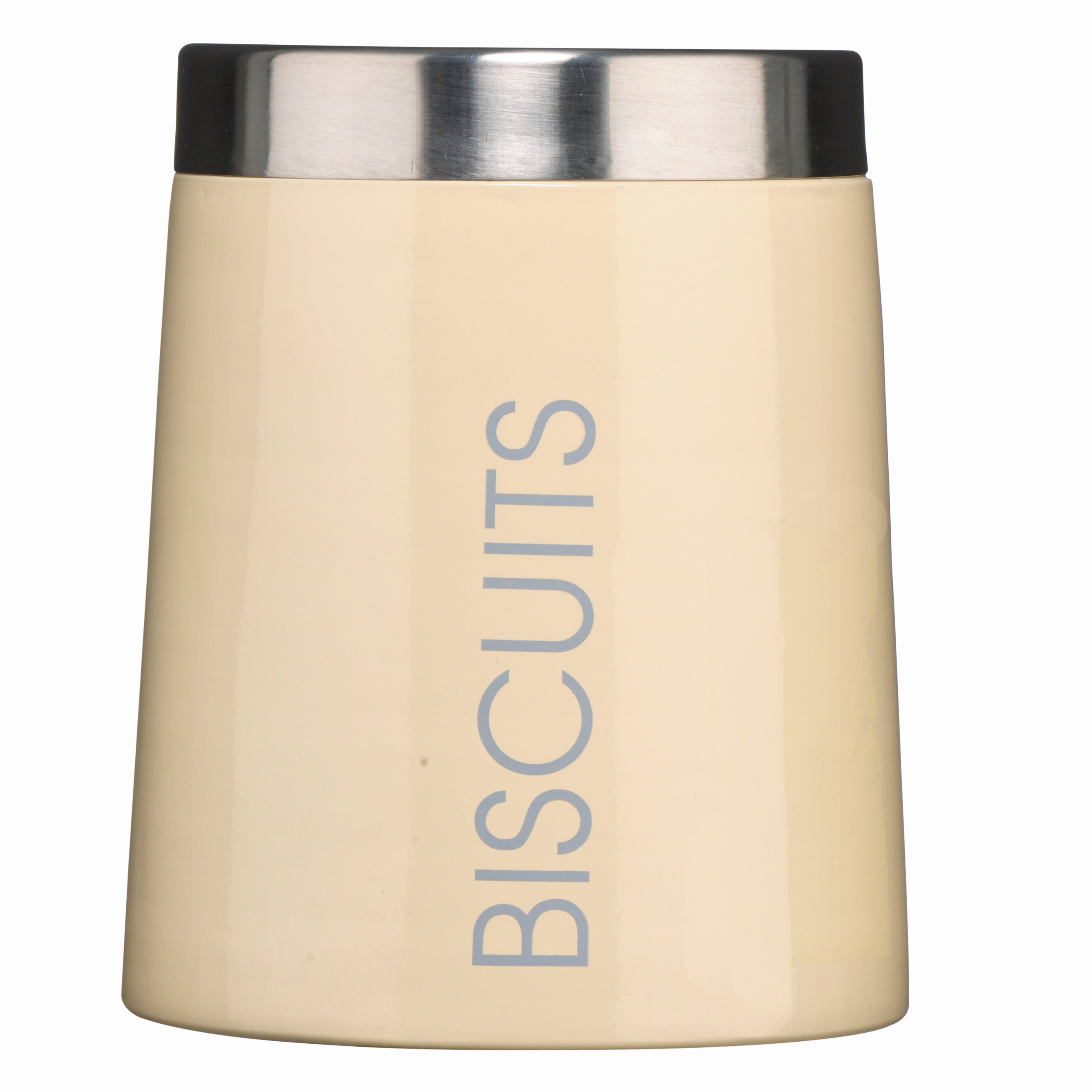 Premier Housewares 508875 Conical Biscuit Canister - Cream , H18 x W15 x D15cm
