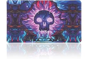 MTGPRO Playmat for MTG 24x14 Inches,Playmat for Magic The Gathering with Non-Slip Rubber Base and Stitched Edges, Includes Storage Bag - Ideal for MTG/RPG/CCG Trading Game Card Mat(Purple)