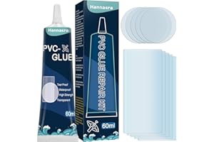 HANNAERA Pool Liner Patch Repair Kit, Transparent Inflatable Patch Repair Kit for PVC Boats, Air Mattress, Hot Tubs, Above Ground Swimming Pools & Inflatables(60ml)