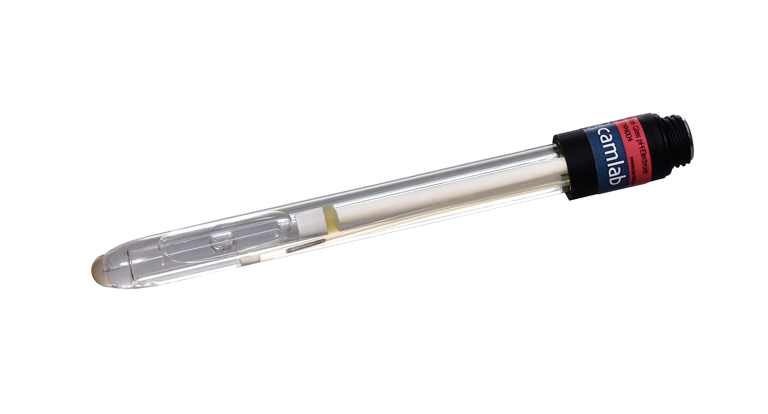 Camlab 1194004 Glass Double Junction Combination pH Electrode with Ruggedized Bulb, 12 x 150 mm