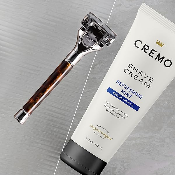 CREMO SHAVING CREAM, BARBER GRADE COOLING SHAVE CREAM, ASTONISHINGLY SUPERIOR ULTRA-SLICK SHAVING CREAM FOR MEN, FIGHTS NICKS, CUTS AND RAZOR BURN, 6 FL OZ