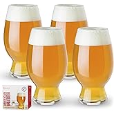 Spiegelau Craft Beer Wheat Beer Glasses, Set of 4, European-Made Lead-Free Crystal, Modern Beer Glasses, Dishwasher Safe, Professional Quality Witbier Glass Gift Set, 26.5 oz