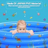 LATERN 100x40CM Inflatable Paddling Pool Kids Blue Bath Tub 3 Ring PVC view 2