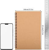 Yafe 5 Pack Spiral Notebooks A5 Kraft Cover 60 Sheets 120 Pages Lined view 2