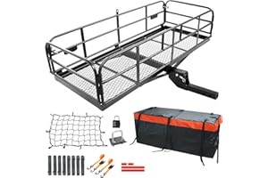 Julymoda Hitch Cargo Carrier 60"x24"x14.4", 510 lbs Capacity Folding Rear Luggage Rack Fits 2" Receiver on Car SUV Pickup, Hi