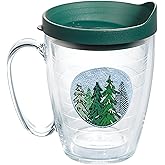 Tervis Spruced Up Christmas Holiday Made in USA Double Walled Insulated Tumbler Travel Cup Keeps Drinks Cold & Hot, 16oz Mug, Classic