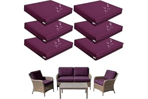 Replacement Outdoor Cushion Covers Waterproof, 65x65 60x60 50x50cm Set of 6/4/2/1 Garden Sofa Seat Cushion Slipcover with Zip