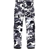 BACKBONE Mens Casual Street Fashion Camo Cargo Pants Army Combat Military BDU Pants Work Hunt Pants (City Camo,Size 32)