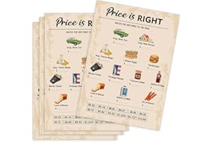 QUPT 70th Birthday Party Games, Price is Right Games, Birthday Party Supplies for Adults, Fun 1955s Party Game，Pack of 30 Cards