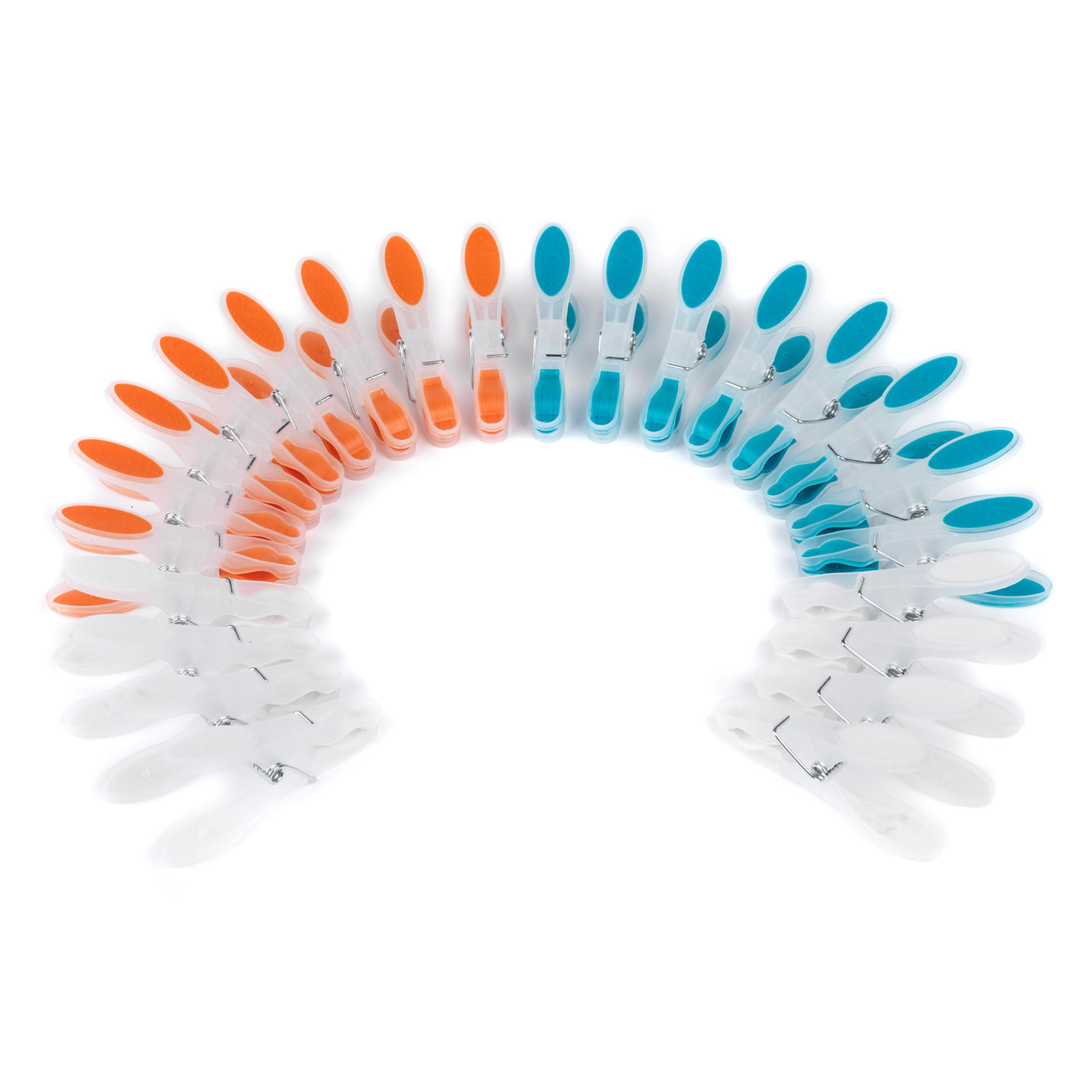 Beldray LA028259TQ 24-Pack Laundry Pegs – Durable Clothespins, Soft Ergonomic Grip, Rust & Moisture Resistant, Recycled Plastic Garment Pins for Washing Line/Clothes Airer, Assorted Colours, 7.5 cm