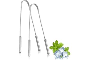 TAM CREATIO Tongue Scraper for Adults (2 Pack),Tongue Scrubber, Easy to Use, Tongue Cleaner, Reduce Bad Breath, for Oral Care & Hygiene (100% Stainless Steel)
