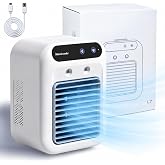 Portable Air Conditioners, Rechargeable Mini Fan, Portable AC Unit with 2 Speeds, Cooling Fan for Car, Bedroom, Office, Outdoor