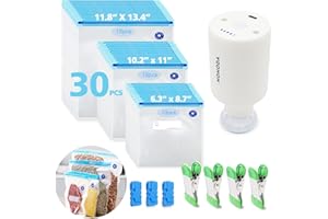 MOMODA Sous Vide Cooking Bags - Set of 30 | BPA-Free Reusable Vacuum Seal Bags with Air Valve for Joule and Anova Cookers | Freezer Safe Vacuum Food Storage Bags with Upgraded Electric Pump Included