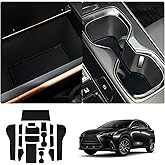 LUWU for 2022-2026 Lexus NX250 NX350 NX350H NX450H Center Console Liners Mat 2025 2026 Lexus NX Cup Holder Inserts Mat Door Slot Mat Console Liner Trim Mat 2025 2026 Lexus NX 250 350 Accessories 17PCS
