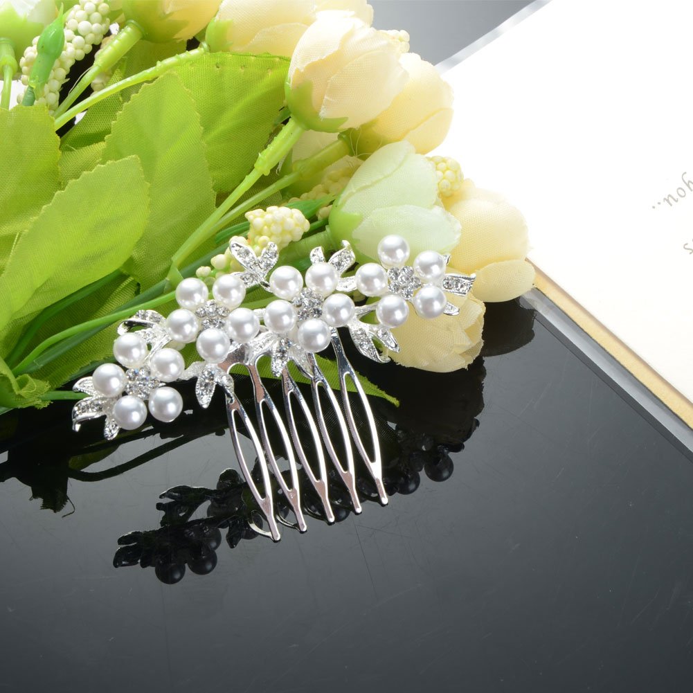 Gentlecarin Vintage Bling Crystal Hair Comb for Women Princess Luxury Style (Y0N7)