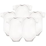 Luvable Friends Unisex Baby Cotton Bodysuits, White