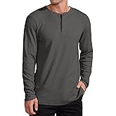 QUALFORT Henley Shirt for Men, Long Sleeve Cotton Blend Mens Pullover Top Outfits 2026