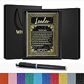 WHLBHG Leader Gift Leader Definition Lined Journal Notebook Mentor Gift Boss Gift Leader Appreciation Gift Leadership A5 Notebook Journal Boss Appreciation Gift,1 Pack (Black),(Leader-Black)