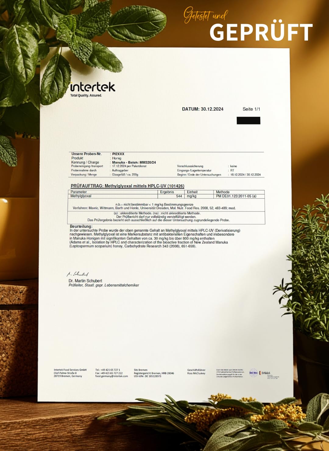 bedrop Manuka Honig mit MGO 500+ XXL Glas - 100% echter Premium Manukahonig aus Neuseeland mit zertifiziertem Methylglyoxal Gehalt (Analyse-Zertifikat) - 140g 8