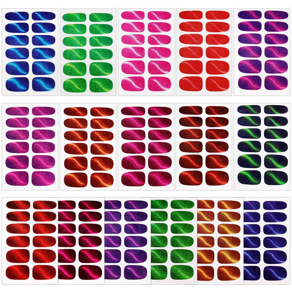 16 Sheets Full Wraps Nail Polish Stickers,DIY SelfAdhesive