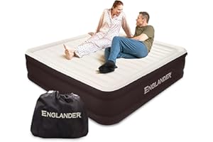 Englander Air Mattress w/Built in Pump - Luxury Double High Inflatable Bed for Home, Travel & Camping - Premium Blow Up Bed for Kids & Adults
