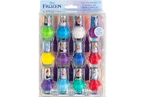 Townley Girl Disney Frozen Elsa and Anna Non-Toxic Peel-Off Water-Based Safe Quick Dry Nail Polish Gift Kit Set for Kids Girls with Bonus Nail Separators 14 Pc Set