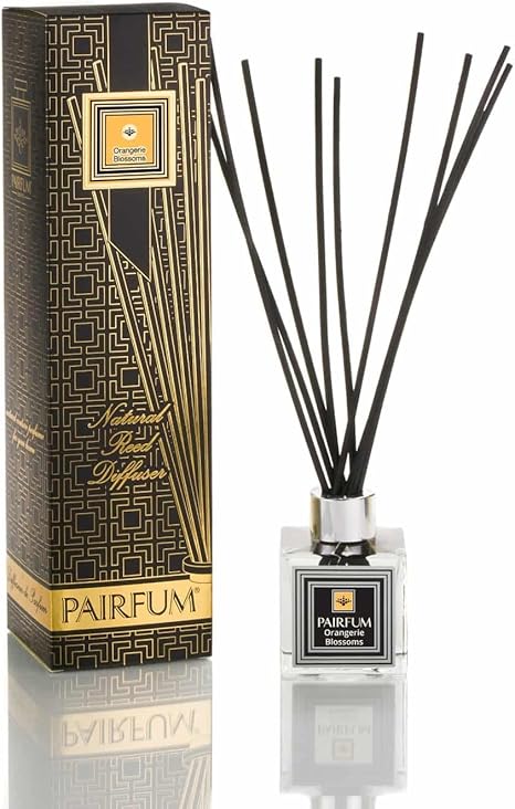 Amazon Pairfum 天然リードディフューザー 長持ち 健康 香料 3 5ヶ月 100ml 香水 Orangerie Blossoms Black Reeds キューブ型ガラス Pairfum アロマオイル