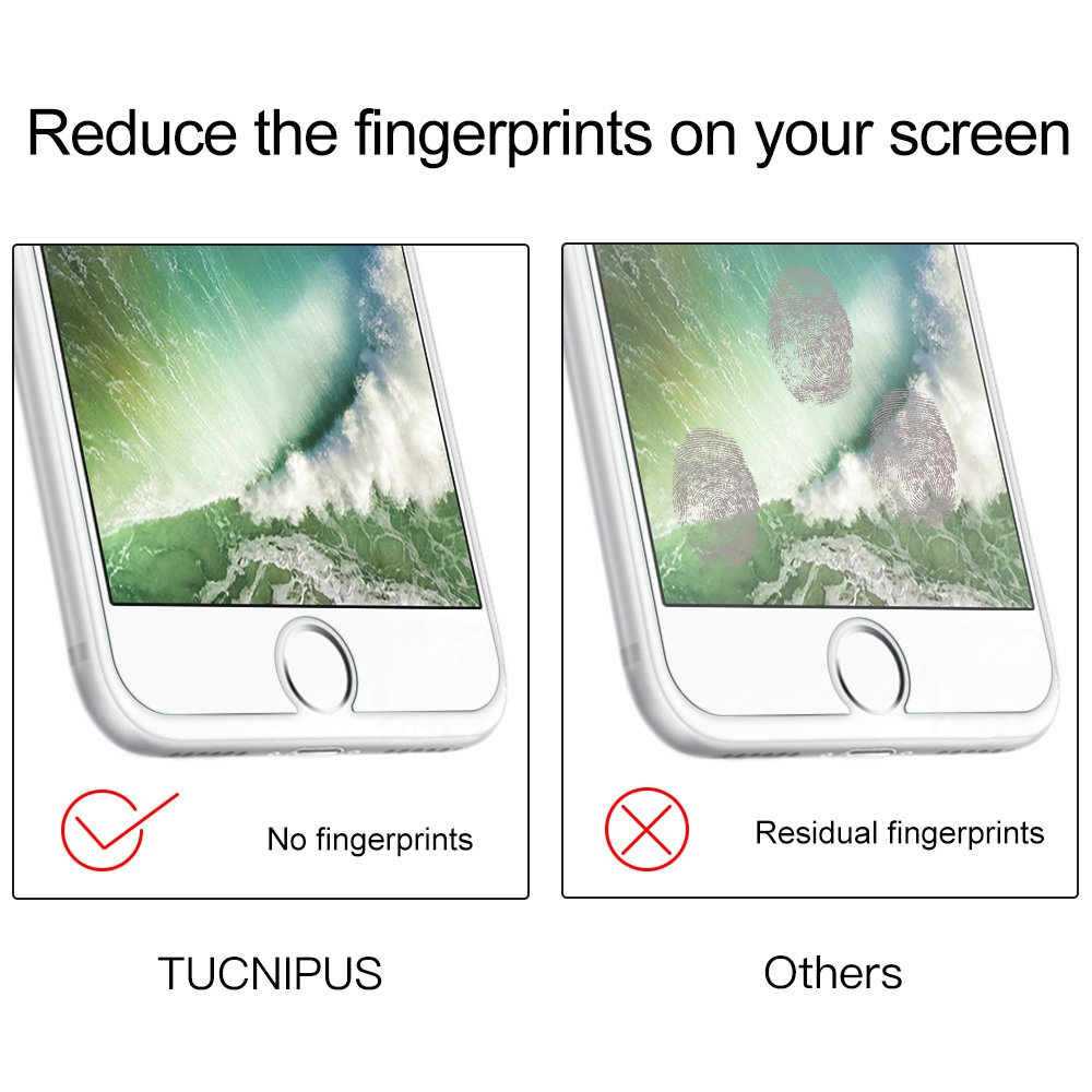 Panzerglas Schutzfolie für iPhone 7, [2 Stück] TUCNIPUS Panzerglasfolie -3D Touch Kompatibel, 9H Härte, Anti-Öl, Kratzer,Blasen und Fingerabdruck Displayschutzfolie für iPhone 7 (4.7 Zoll)