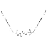 BriLove Gifts for Mom Women 925 Sterling Silver CZ Horoscope Zodiac 12 Constellation Astrology Pendant Necklace for Mothers Day/Valentines Day/Birthday/Christmas/Anniversary